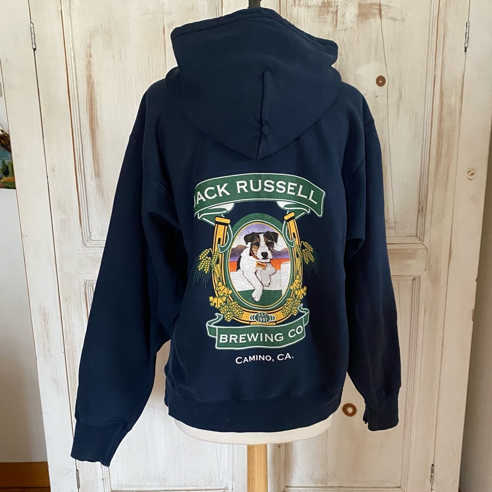 Jack Russell Brewing Co Champion Premium Reverse Weave Hoodie Sweatshirt Medium